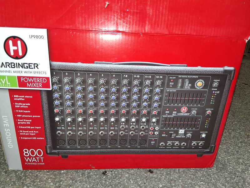 Harbinger LP9800 18 Channel Powered Mixer Project in Box image 1