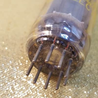 Westinghouse 12BH7A tNOS AT1000 TESTED Vacuum Tube rare long flat RCA-style black plate 12BH7 dual triode 1962 image 11