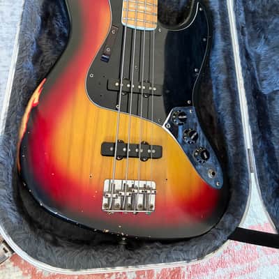 Fender Jazz Bass 3-Bolt with Maple Fretboard 1977 - 1978 - Cherry Sunburst image 1