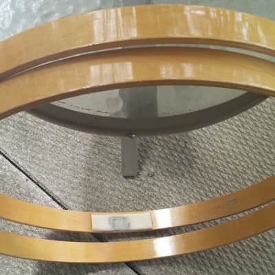 20" VINTAGE Natural Lacquer Wood Maple Bass Drum Hoops 10 PLY MATCHED PAIR image 1