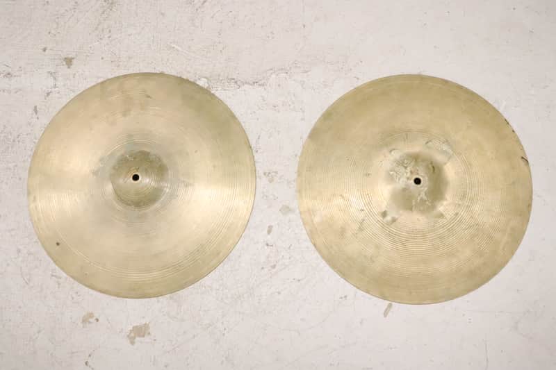 Zildjian 16" A. Avedis Hi Hat Cymbal Set Vintage 1960's 1,623 & 1,709g's image 1