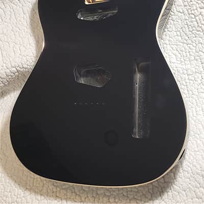 Classic USA made Roasted Alder body in black with Binding on both sides. Made to fit a Tele neck. image 5