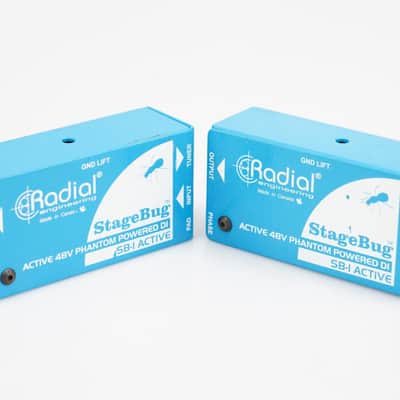 2 Radial SB-1 StageBug Compact Active Direct Boxes DIs w/ Cables #54030 image 14