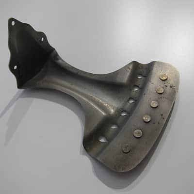 Vintage Oscar Schmidt Six String Acoustic Guitar Tailpiece with Individual Saddles Authentic Vintage Part Circa-1920s-1930s-Nickel Silver image 6