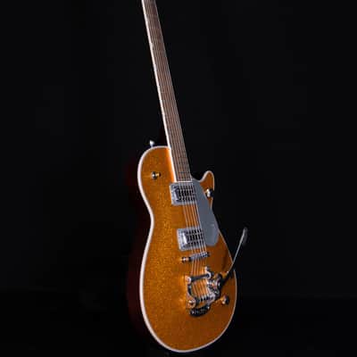 Mint Gretsch G5230T Electromatic Sparkle Jet FT Single-Cut with Bigsby, Laurel FB, Gold Sparkle image 8