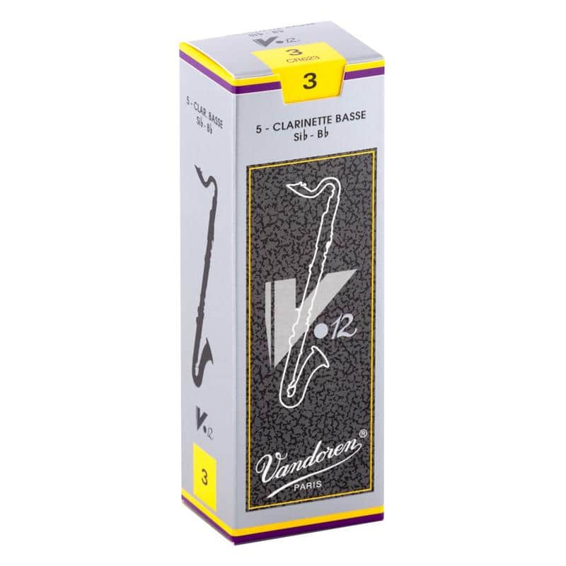 Vandoren CR623 Reeds, Vandoren, Bb Bass Clarinet, V12, Strength 3, 5ct image 1