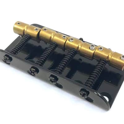 Wilkinson 4 String Vintage Style Bass Bridge - Black---black image 1