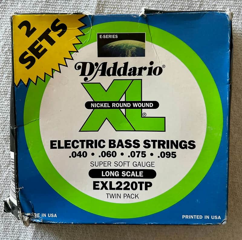 D'Addario EXL220TP Twin Pack Super Soft 40-95 Long Scale Electric Bass Strings imagen 1