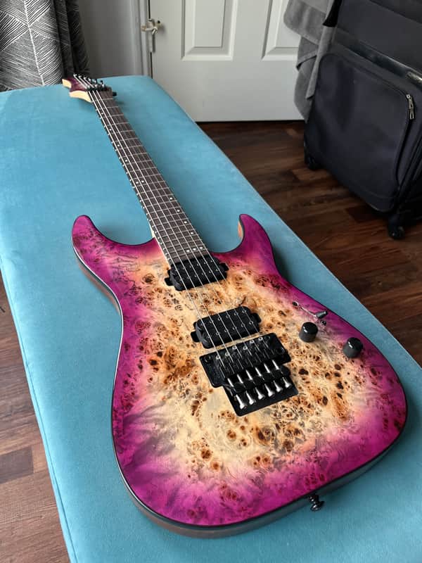 Schecter C-6 Pro FR Aurora Burst Ultra Burl image 1
