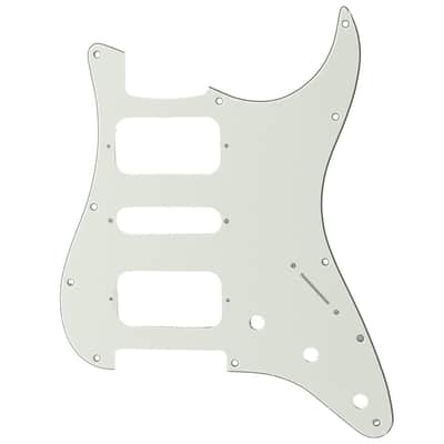 11 Holes Round Corner HSH Strat Pickguard for American/Mexican Fender Standard Stratocaster Electric Guitar, 3Ply Aged White image 1