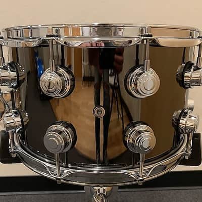 DW DRVB0814SVC Collector's Series 8x14" Black Nickel over Brass Snare Drum w/ Chrome Hardware image 7