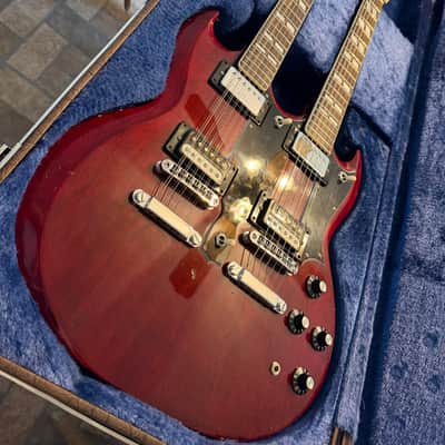 Ibanez Double Neck Electric Guitar 2402 1978 - Gloss Dark Red Wine Collector Grade image 16