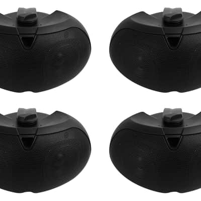 4 Rockville D4-16 Black Dual 4" 16 Ohm Commercial/Restaurant Wall Mount Speakers image 1