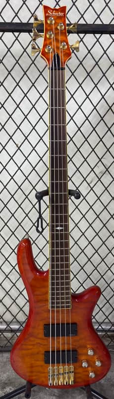 Schecter Damien Elite-5 Active 5-String Bass Crimson Red | Reverb