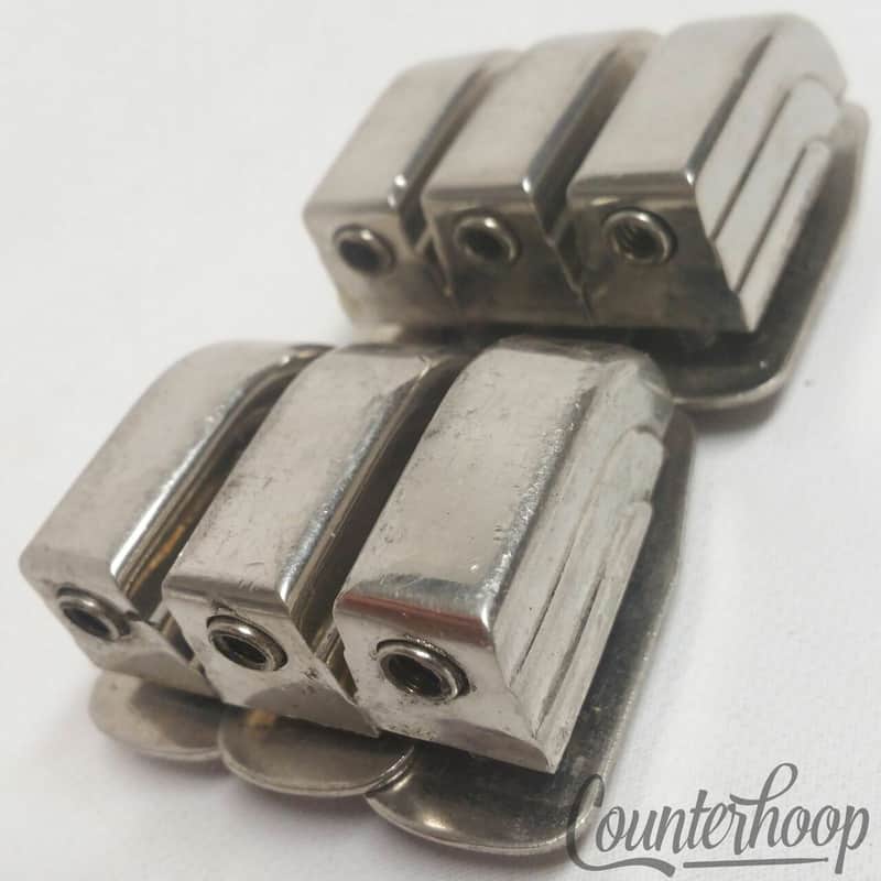 *Leedy 6x Beavertail Tom/Snare Drum Lugs Nickel Metal Washer Elkhart USA 40s-50s image 1