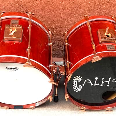 Sonor Vintage Hilite Classic Copper series  1990 Red stain wood with copper hoops image 19