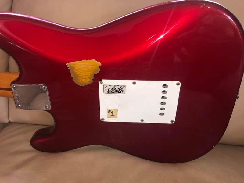 David Gilmour Red Strat Style Sticker Set – “#1” & PLEK Replica Decals image 1