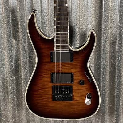ESP LTD MH-1000 Evertune Flame Dark Brown Sunburst Guitar & Case #0341 Used image 1