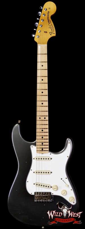 Fender Custom Shop Limited Edition 1968 Stratocaster Maple Neck Journeyman Relic Aged Charcoal Frost Metallic 7.95 lbs image 1