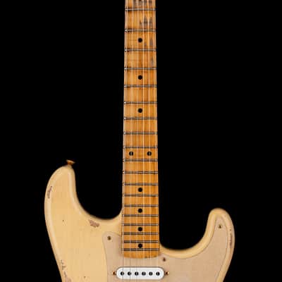 Fender Custom Shop LTD '55 Bone Tone Strat Relic - Aged Honey Blonde with Gold Hardware #81679 image 5