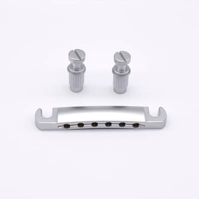 KD by AxLabs Tune-O-Matic Bridge & Stop Tailpiece - Satin Chrome image 2
