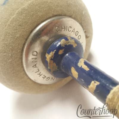 Slingerland Marching Bass Drum Mallet Wood Handle Felt Vintage50s Chicago Washer image 3