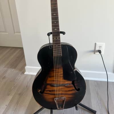 Harmony Ridgeway archtop acoustic  1943 Moon burst image 3