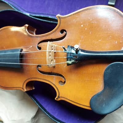 Antonius Stradivarius Cremonensis Faciebat Copy Anno 17 Violin Natural Wood image 2