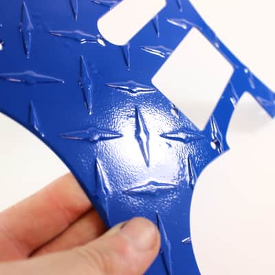 Blue Aluminum Diamond Plate HSH Strat Pickguard Fits Fender Stratocaster image 6