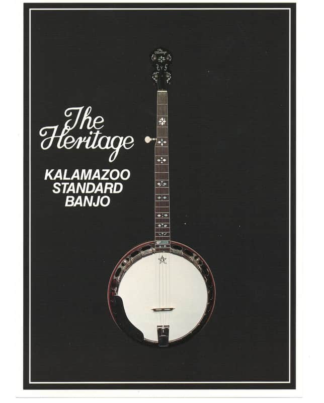 Heritage Guitars- Kalamazoo Standard Banjo, promotional print/cut sheet, 1988 image 1