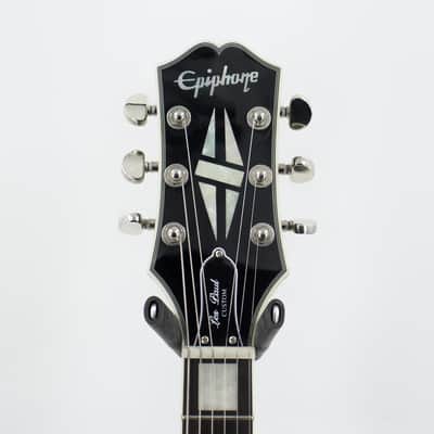Used Epiphone Les Paul Custom Silverburst Electric Guitar Very Good Condition image 3