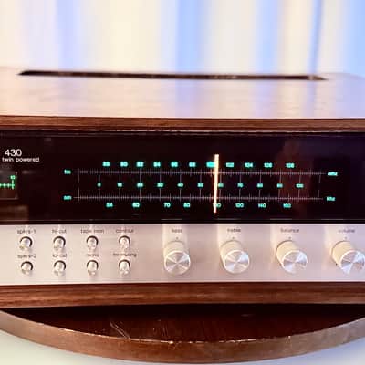 🎶✨ Harman Kardon 430 “Twin Powered” Vintage Stereo Receiver w/ NEW Walnut Wood Case — Serviced/Cleaned, LED Dial, Tested & Working image 1
