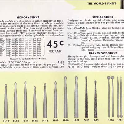 Leedy Model No. 13 Drum Sticks - Circa 1933 - Natural with Lacquer image 3