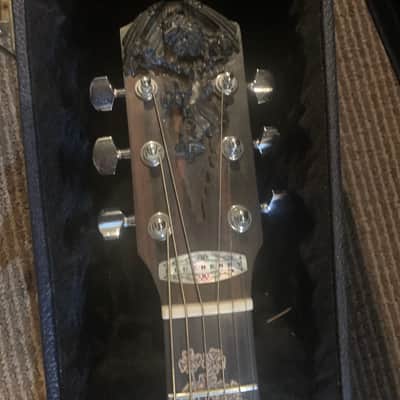 Blueberry Guitar Custom Wood Burn late 90's - Blonde with Wood Carvings image 3