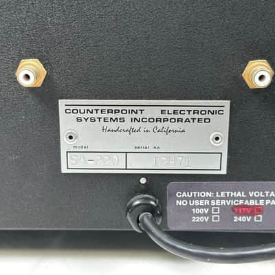 Counterpoint SA-220 Hybrid Tube / MOSFET Power Amp image 7