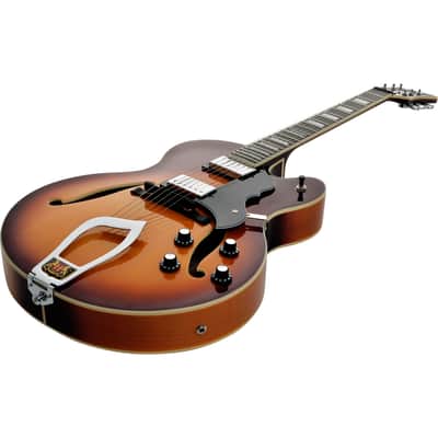 Hagstrom HJ800 Hollow Body Jazz Electric Guitar - Vintage Sunburst image 5