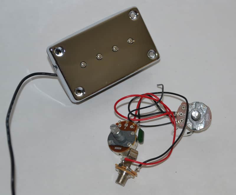 Epiphone EB-0 Bass Guitar Pickup & Wiring Harness Replacement Parts  Chrome image 1