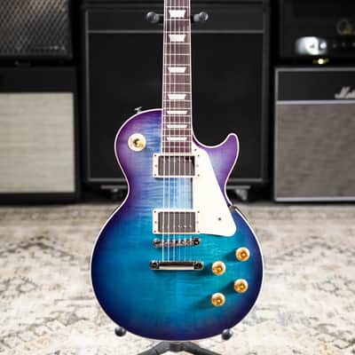 Gibson Les Paul Standard 50s Figured Top Electric Guitar - Blueberry Burst with Hardshell Case image 4