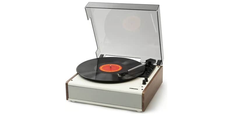 Tourne-disques stéréo 3 vitesses 33/45/78 tours Cellule AUDIO-TECHNICA à aimant mobile Interrupteur M/A d’arrêt automatique 2 enceintes intégrées Puissance 2x5W image 1