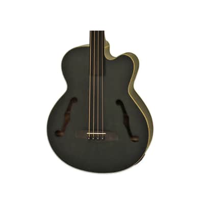 ARIA E. ACOUSTIC BASS 814MM GTR SCALE FRETLESS W/BAG Stained Black FEBF2M-FL-STBK image 4