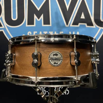 PDP - 5x14" Limited Edition, 20-Ply Maple/Walnut Snare Drum, Natural Satin Walnut 2012–2015 image 1