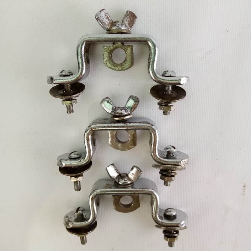 *Slingerland 3x Floor Tom Leg Eyelet Mounts/Bass Drum Cymbal L-Arm Holder Chrome image 1