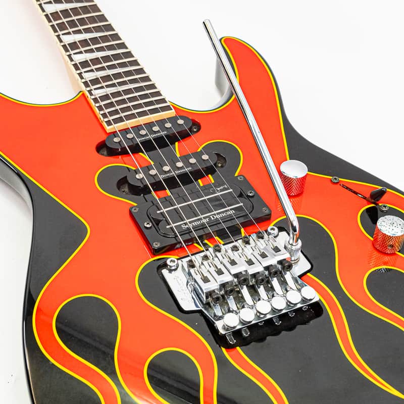 2002 Jackson DK2 Pro Dinky Electric Guitar – Hot Rod Flames, Floyd
