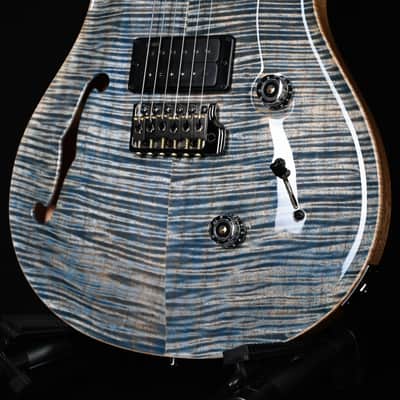 PRS Custom 24 Semi-Hollow w/ Artist Grade Flame Maple Top & Awabi Birds- Faded Indigo 2026 (0424438) image 9