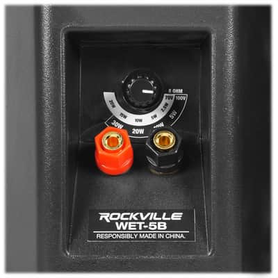 2) Rockville WET-5B 70V 5.25" IPX55 Black Commercial Indoor/Outdoor Wall Speakers image 7