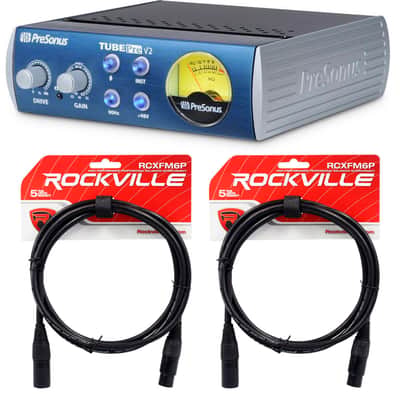 Presonus TubePre V2 Vacuum Tube Preamp / DI Direct Box + (2) 6' XLR Cables image 1