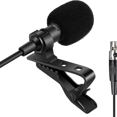 Lavalier Microphone Lapel Microphone Compatible with Wireless Transmitter - Unidirectional Condenser Mic - Mini XLR Plug image 1