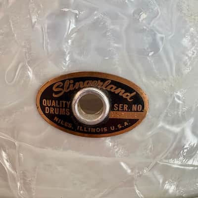 Slingerland Student model 6-lug WMP snare 1960s - White Marine Pearl image 6