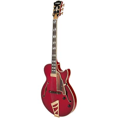 D'Angelico Excel Ss Soho Single Cutaway Thinline Hollow Body w/ Gig Bag Dark Cherry Burst image 4