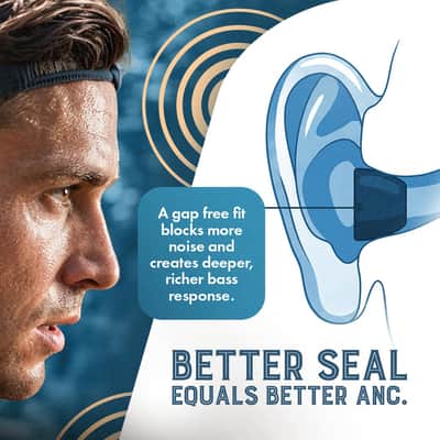 Dekoni Audio Memory Foam Earphone Tips for Apple Airpods Pro 3 - Large 3 pack image 3